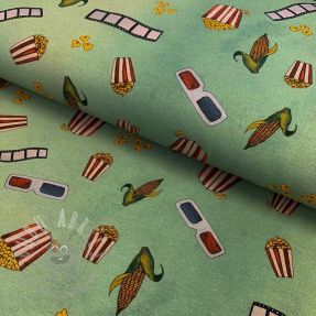 Tricot Popcorn green digital print