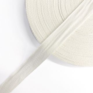 Bandă twill din bumbac 25 mm off white