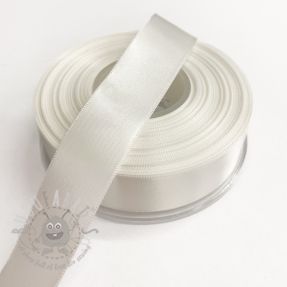 Satin ribbon double face 25 mm off white