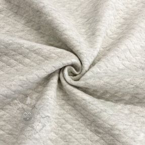 Material textil pentru trening matlasat ecru melange