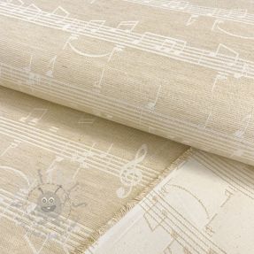 Țesătură decorativă jacquard Music notes lyrics metallic