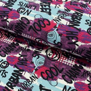 Tricot Urban purple digital print