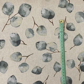 Țesătură decorativă  Linenlook Eucalyptus watercolour branch