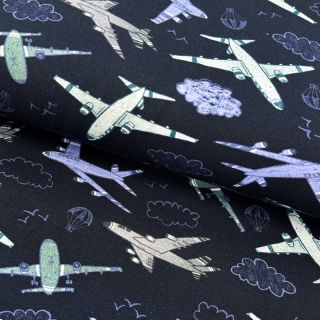 Tricot Airplanes navy digital print