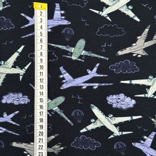 Tricot Airplanes navy digital print