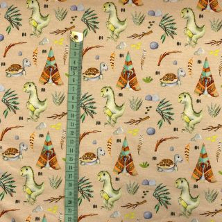 Tricot Snoozy fabrics Rex beige digital print