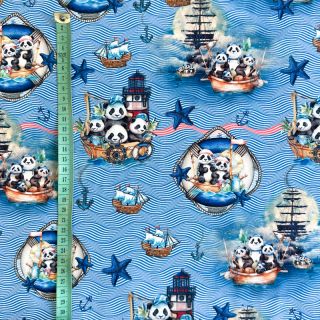 Tricot Sailor Panda Boat digital print