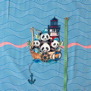 Tricot Sailor Panda PANEL digital print