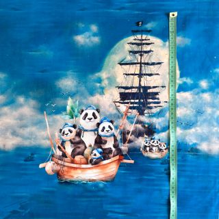 Tricot Sailor Panda PANEL digital print