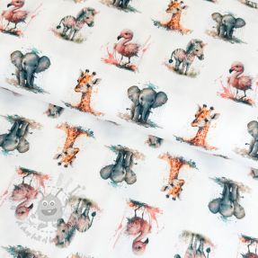 Tricot Safari babies white digital print