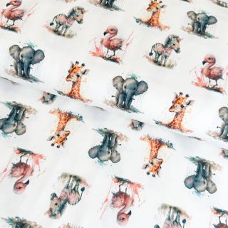 Tricot Safari babies white digital print