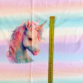 Tricot Unicorn pastel rainbow PANEL digital print