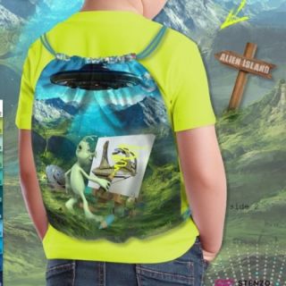 Țesătură decorativă KIDS BACKPACK Alien my friend PANEL