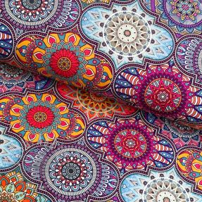 Tricot VISCOSE LYCRA HEAVY Mandala tiles A digital print