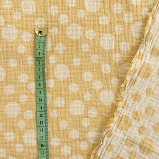 Mușelină JACQUARD Dots dark yellow