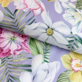 Țesătură decorativă Genoveva flower lila digital print
