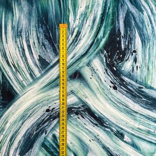 Tricot VISCOSE LYCRA HEAVY Crisscrossing waves mint digital print