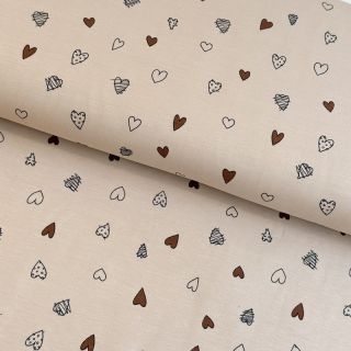 Tricot Cute hearts sand digital print