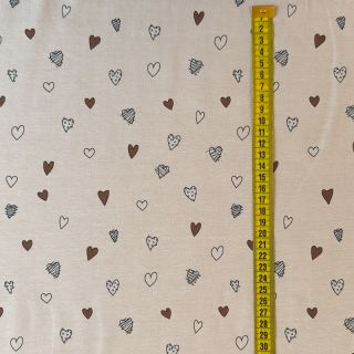 Tricot Cute hearts sand digital print