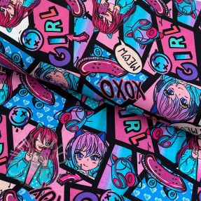 Tricot Manga MEOW digital print