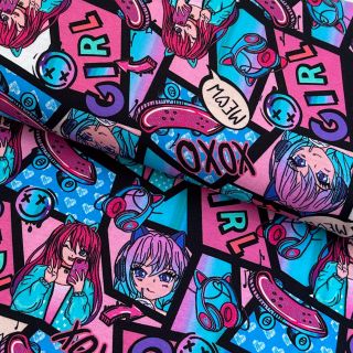 Tricot Manga MEOW digital print