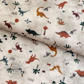 Tricot Dinos taupe digital print