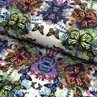 Tricot VISCOSE LYCRA HEAVY Butterflies design A digital print