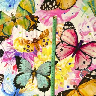 Tricot VISCOSE LYCRA HEAVY Butterflies design B digital print