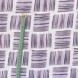 Mușelină Square stripes Snoozy violet