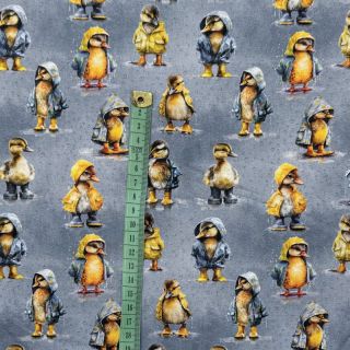 Tricot Raincoat ducklins grey digital print