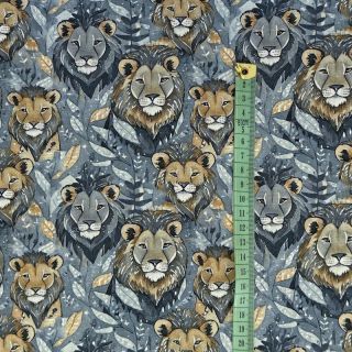 Tricot Luring lions digital print