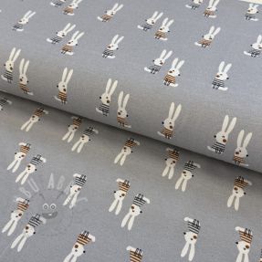 Tricot Bunny buddies grey digital print