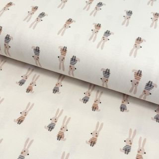 Tricot Bunny buddies white digital print