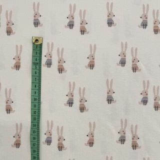 Tricot Bunny buddies white digital print