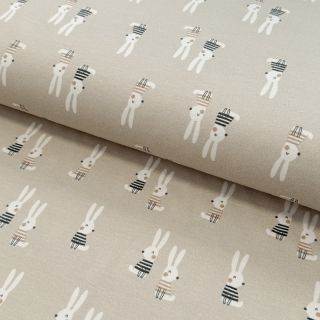 Tricot Bunny buddies camel digital print