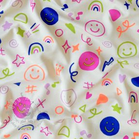 Tricot Neon doodles off white