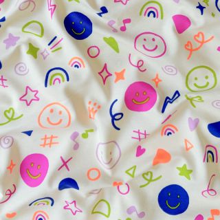 Tricot Neon doodles off white