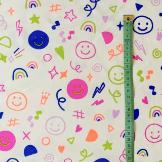 Tricot Neon doodles off white