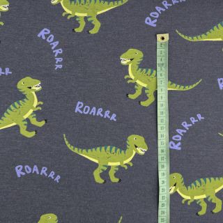 Tricot Dinosaurs indigo melange