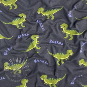 Tricot Dinosaurs indigo melange