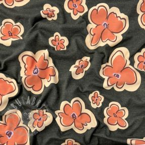 Tricot Flowers ecru melange