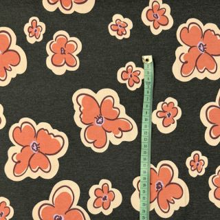 Tricot Flowers ecru melange