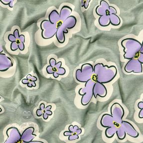 Tricot Flowers dark mint melange