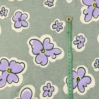 Tricot Flowers dark mint melange