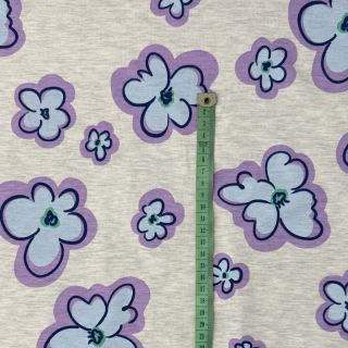 Tricot Flowers ecru melange