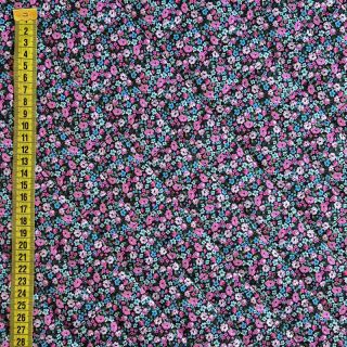 Material textil matlasat Retro tossed flowie digital print