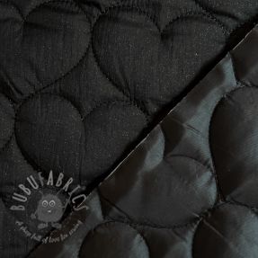 Material textil matlasat STEPPED Big hearts black