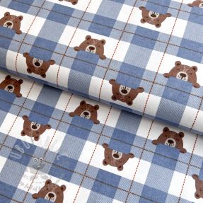 Țesătură din bumbac FLANNEL Bear check jeans