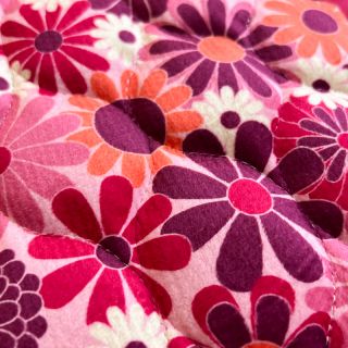 Material textil matlasat VELVET Flowers fuchsia digital print