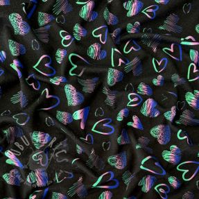 Tricot Hearts black digital print